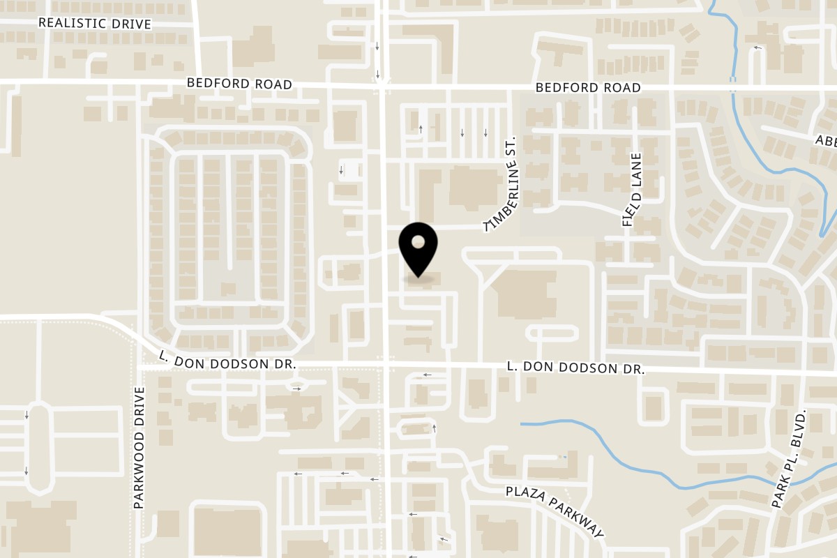 Map showing the location of Lina Street Food on 2208 Central Dr #130 in Bedford